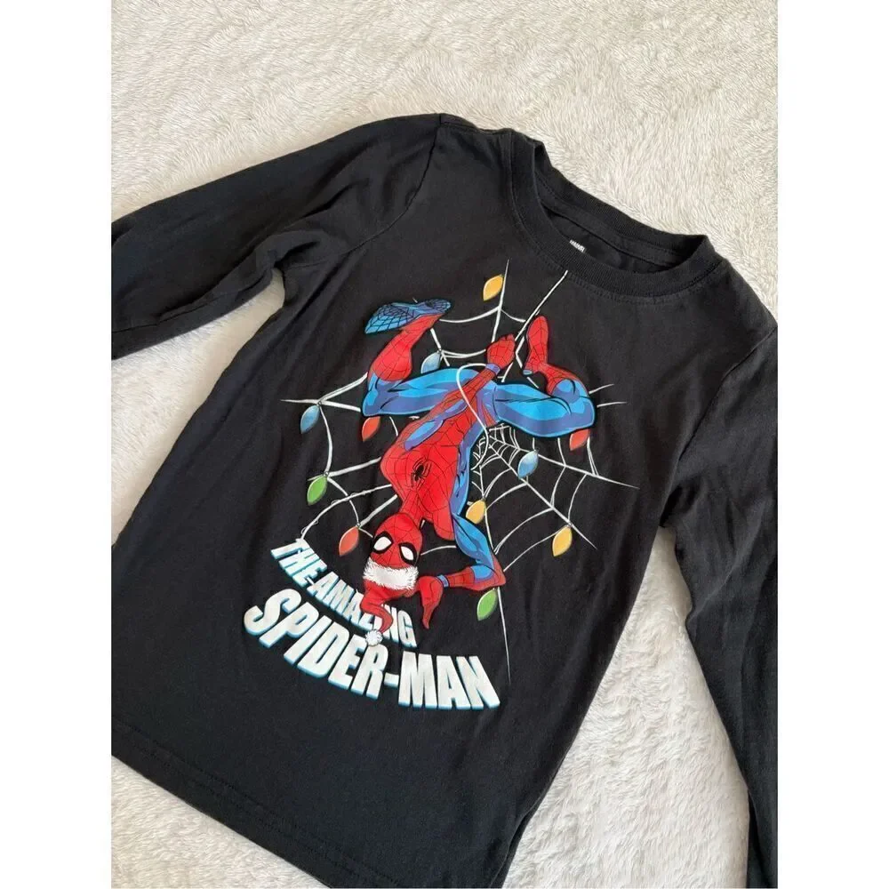 Spider-Man Long Sleeve Christmas Shirt Size 5